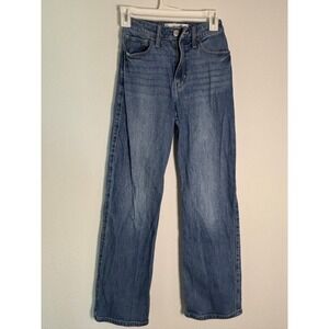 Hollister Ultra High-Rise Dad Jeans Blue Medium Wash 000s W23 Short Straight Leg